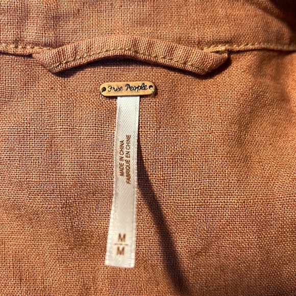 Free People Moto Linen Blend Jacket in Rosewood - Picture 9 of 9